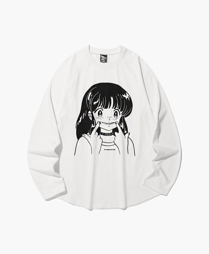 CRYING SMILE L/S TEE[WHITE]